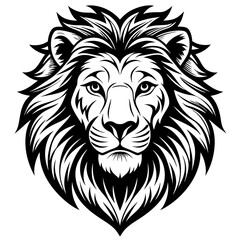 clean stylized lion face Vector Design and illustration
