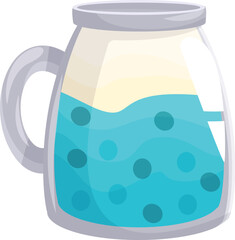 Refreshing and tasty bubble tea beverage with tapioca pearls is shown in this illustration
