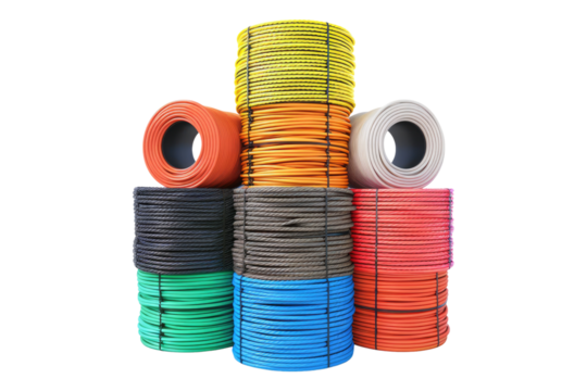 Cable roll pack isolated on transparent background