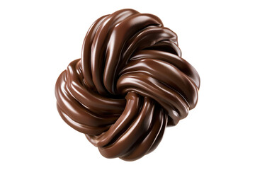 Chocolate torsade twist isolated on transparent background