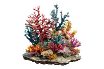 Coral reef isolated on transparent background