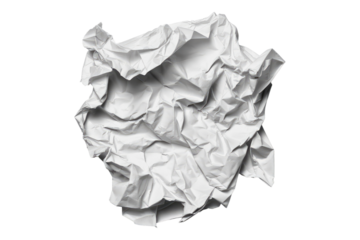 Crumbled paper isolated on transparent background