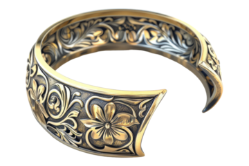 Cuff bracelet isolated on transparent background