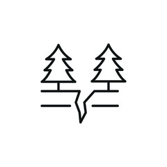 Fototapeta premium Forest earthquake icon. Simple forest earthquake icon for social media, app, and web design. Vector illustration.