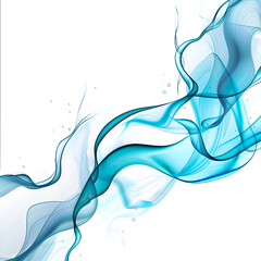Abstract blue smoke on white background, featuring wispy, flowing lines and soft, gradient shades. Ideal for backgrounds or digital art use.