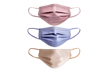 Face masks isolated on transparent background