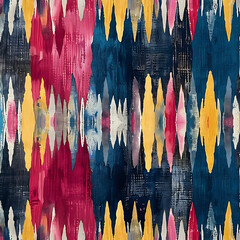 Simple colorful ikat painted texture pattern watercolour  ethnic print fabric.