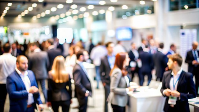 Industry Conference Blur: An industry conference with professionals and exhibitors, blurred to highlight sector-specific insights and networking opportunities.
