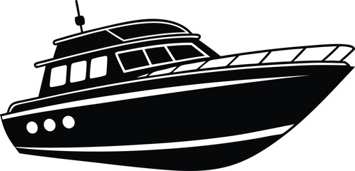 Yacht motor boat nautical silhouette vector collection



