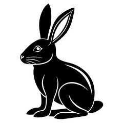  A minimalist rabbit in a sitting position (1) Vector Design and illustration