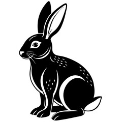  minimalist rabbit in a sitting position (1) Vector Design and illustration