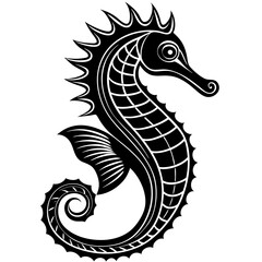 Fototapeta premium A simple elegant seahorse (1) Vector Design and illustration