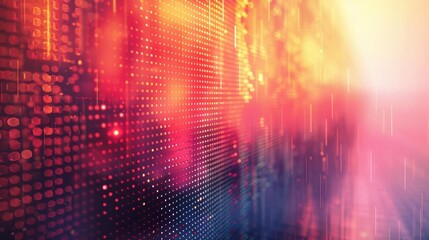 Obraz premium Abstract digital LED wallpaper with a soft, warm gradient and an understated grid pattern, perfect for creating a cozy and contemporary backdrop