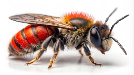 A solitary European robin perched on a delicate twig, vibrant orange breast feathers glowing against a transparent, isolated background.