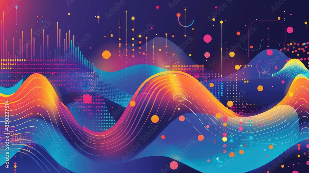 Fototapete bright and colorful infographic-style background for data-driven presentations.