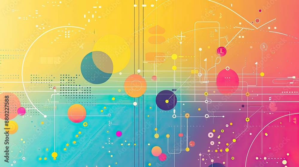 Fototapete bright and colorful infographic-style background for data-driven presentations.