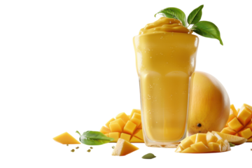 Mango Lassi Isolated On Transparent Background