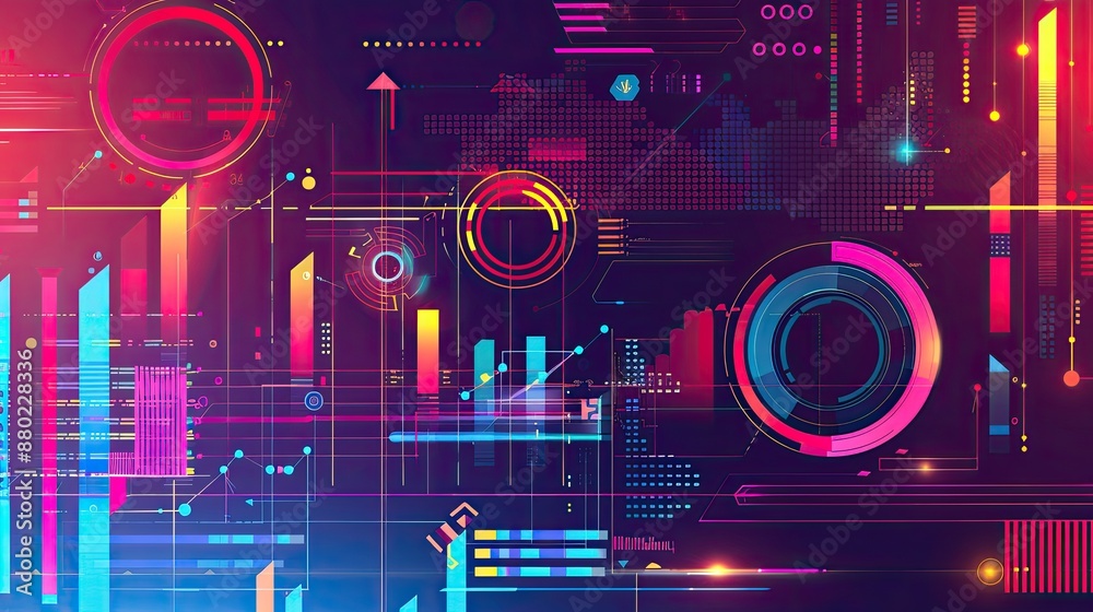 Fototapete bright and colorful infographic-style background for data-driven presentations.