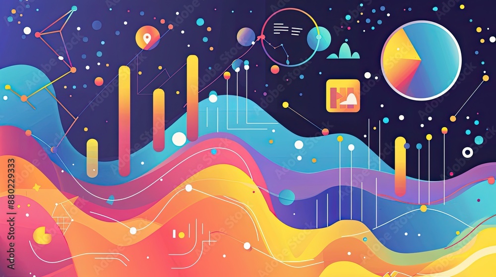 Fototapete bright and colorful infographic-style background for data-driven presentations.