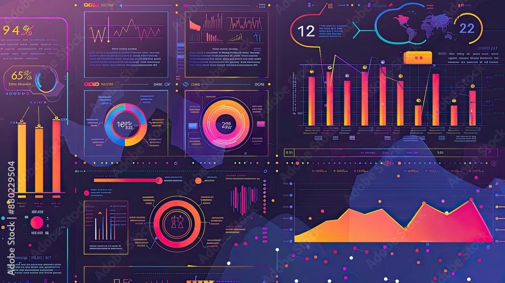 Fototapete bright and colorful infographic-style background for data-driven presentations.