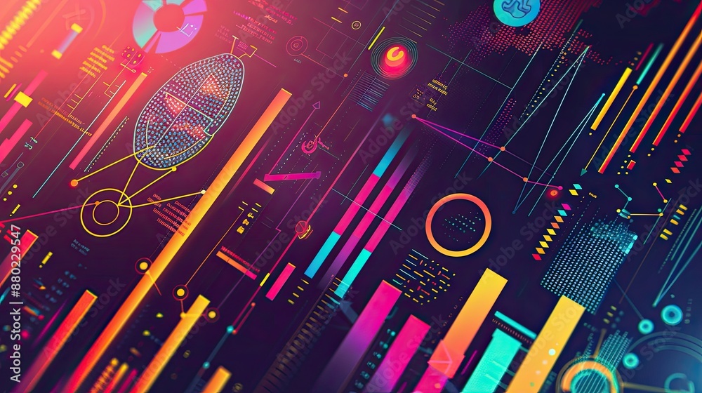 Fototapete bright and colorful infographic-style background for data-driven presentations.