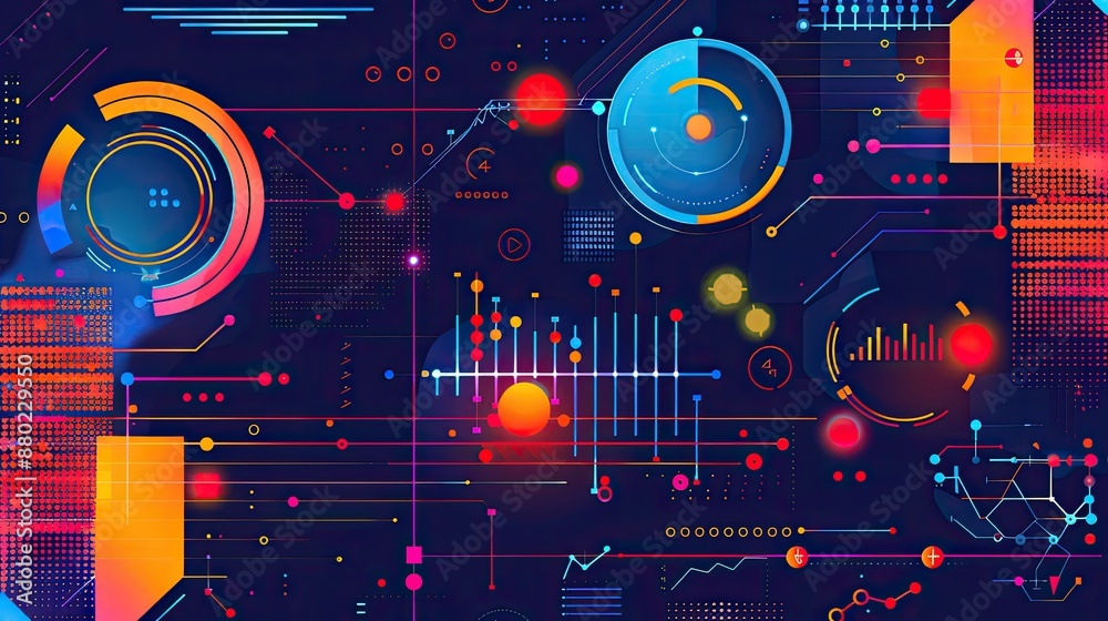 Fototapete bright and colorful infographic-style background for data-driven presentations.
