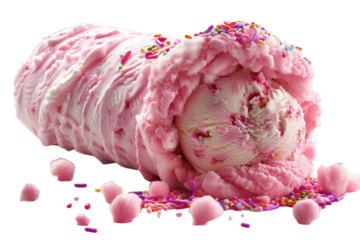 Fluffy Cotton Candy Dessert Isolated On Transparent Background