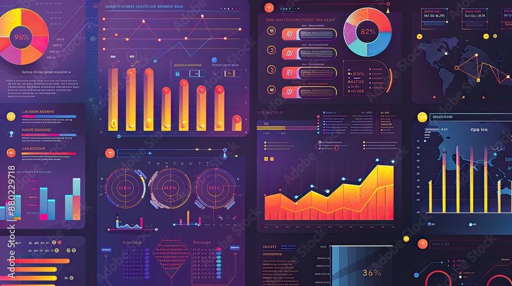 Fototapete bright and colorful infographic-style background for data-driven presentations.