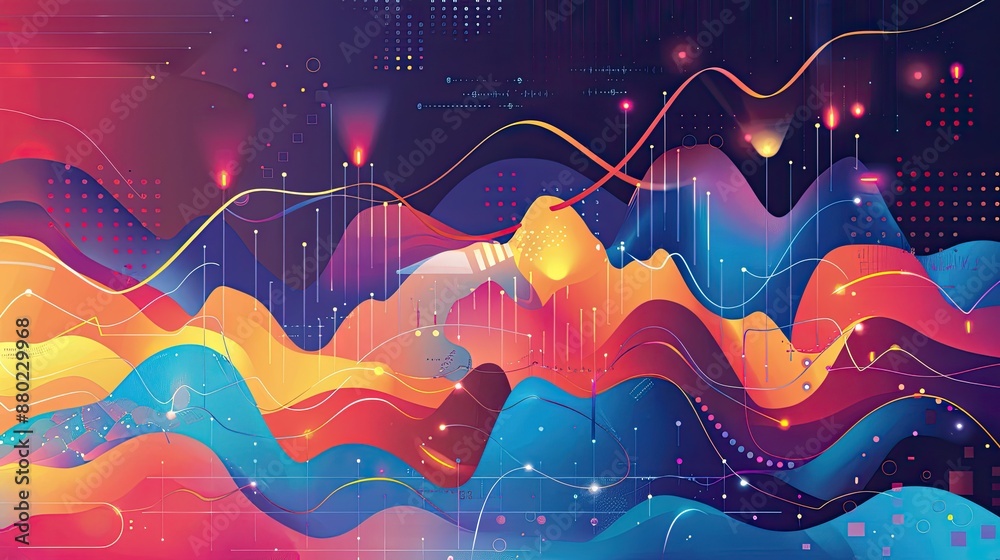 Fototapete bright and colorful infographic-style background for data-driven presentations.