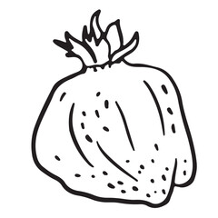 Strawberry sketch Hand drawn doodle vector illustration isolated on white background. Berry icon for logotype, poster, flyer, banner, menu, cookbook, infographic design.