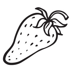 Strawberry sketch Hand drawn doodle vector illustration isolated on white background. Berry icon for logotype, poster, flyer, banner, menu, cookbook, infographic design.