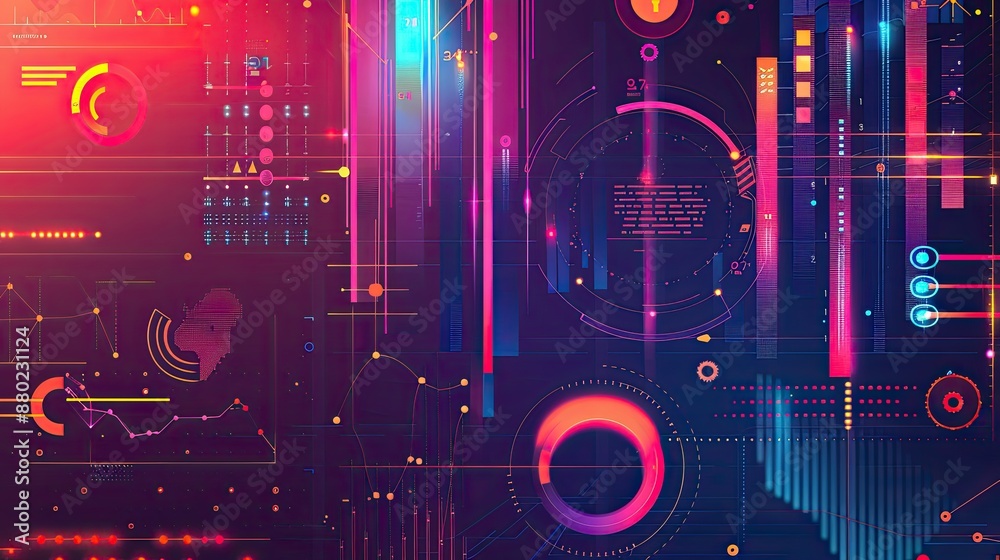 Fototapete bright and colorful infographic-style background for data-driven presentations.