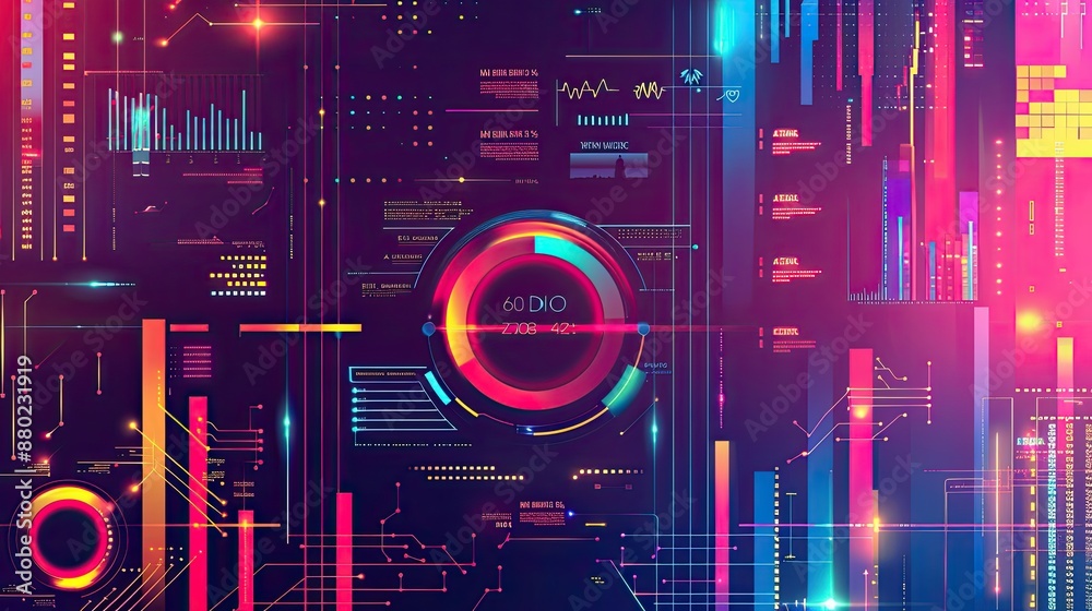 Fototapete bright and colorful infographic-style background for data-driven presentations.