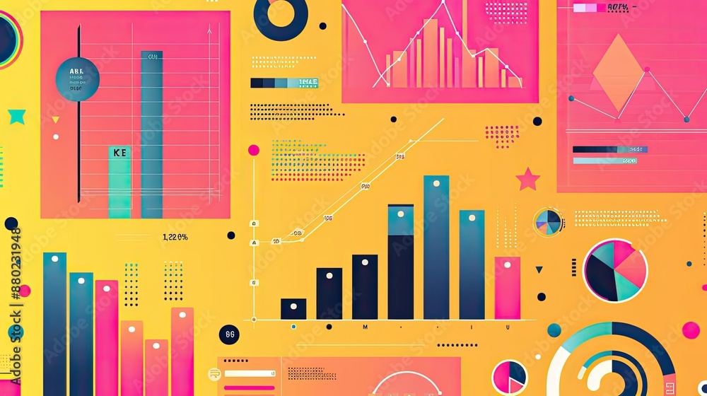 Fototapete bright and colorful infographic-style background for data-driven presentations.