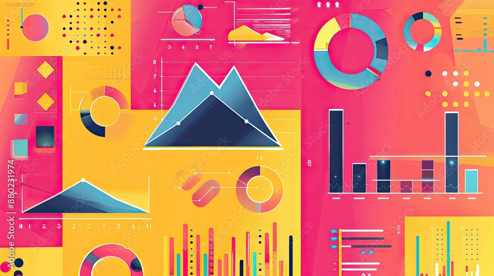 Fototapete bright and colorful infographic-style background for data-driven presentations.