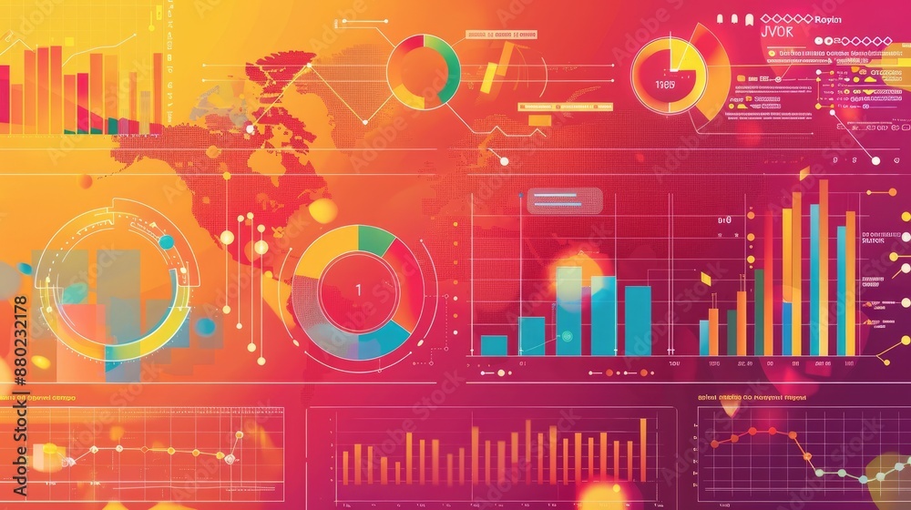 Fototapete bright and colorful infographic-style background for data-driven presentations.