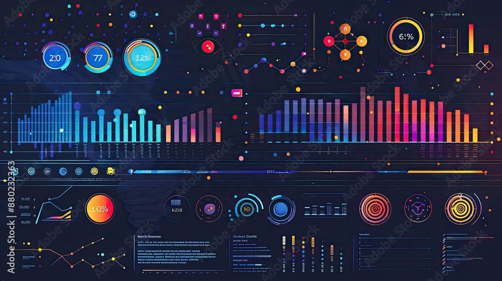 Fototapete bright and colorful infographic-style background for data-driven presentations.