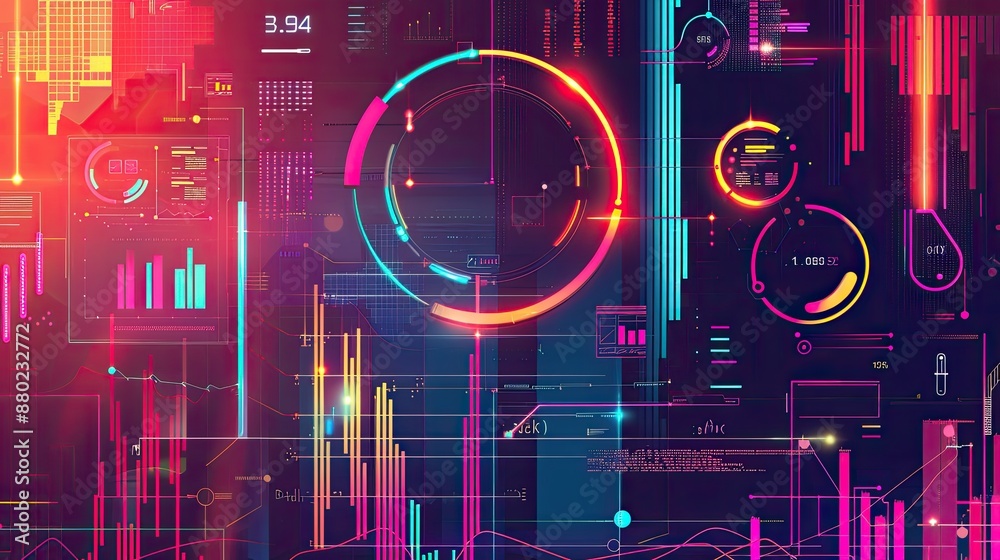 Fototapete bright and colorful infographic-style background for data-driven presentations.