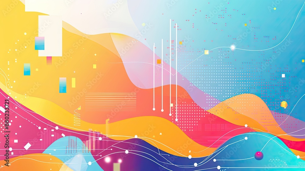 Fototapete bright and colorful infographic-style background for data-driven presentations.