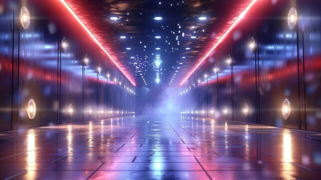 Minimalist abstract background featuring neon green lines forming a network of connections in a 3D space, highlighting a futuristic tech concept