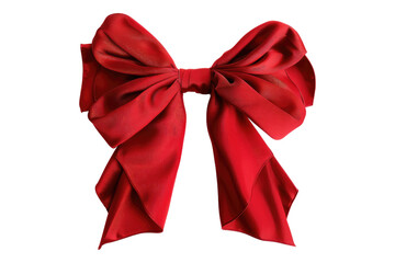 Red bow isolated on transparent background