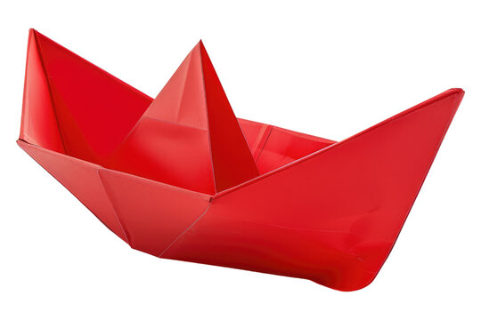 recommend clip art: Red paper boat isolated on transparent background