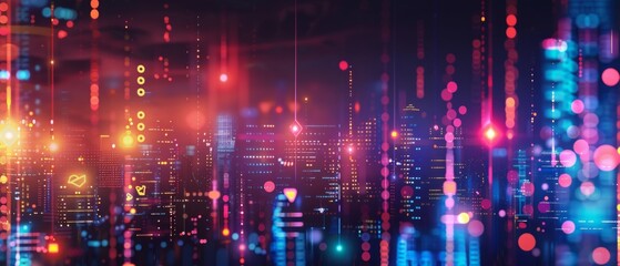 Graphic design background of tech scene. Modern abstract background.