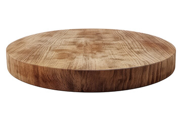 Round wooden podium isolated on transparent background