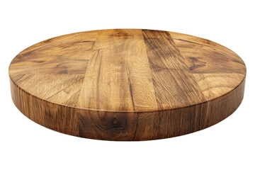 Round wooden podium isolated on transparent background