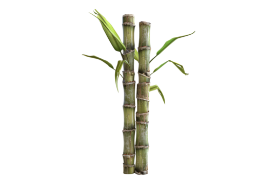 Sugar cane stalk isolated on transparent background