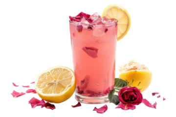 Rose Lemonade Delight Isolated On Transparent Background