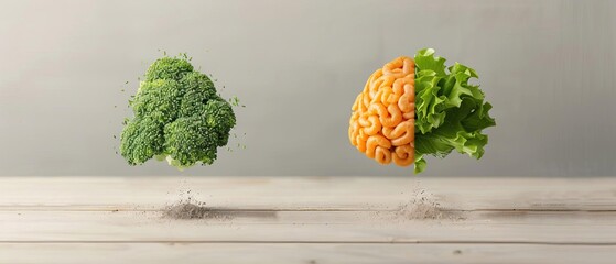 Discuss the impact of a diet rich in fruits and vegetables on mental wellbeing and cognitive function