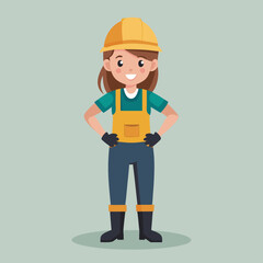 women construction workers character standing (4)