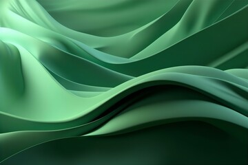 Obraz premium Abstract 3D Pastel Green Gradient Wave with Shades, abstract, 3D, pastel green, gradient, wave, shades, digital art, modern design, background
